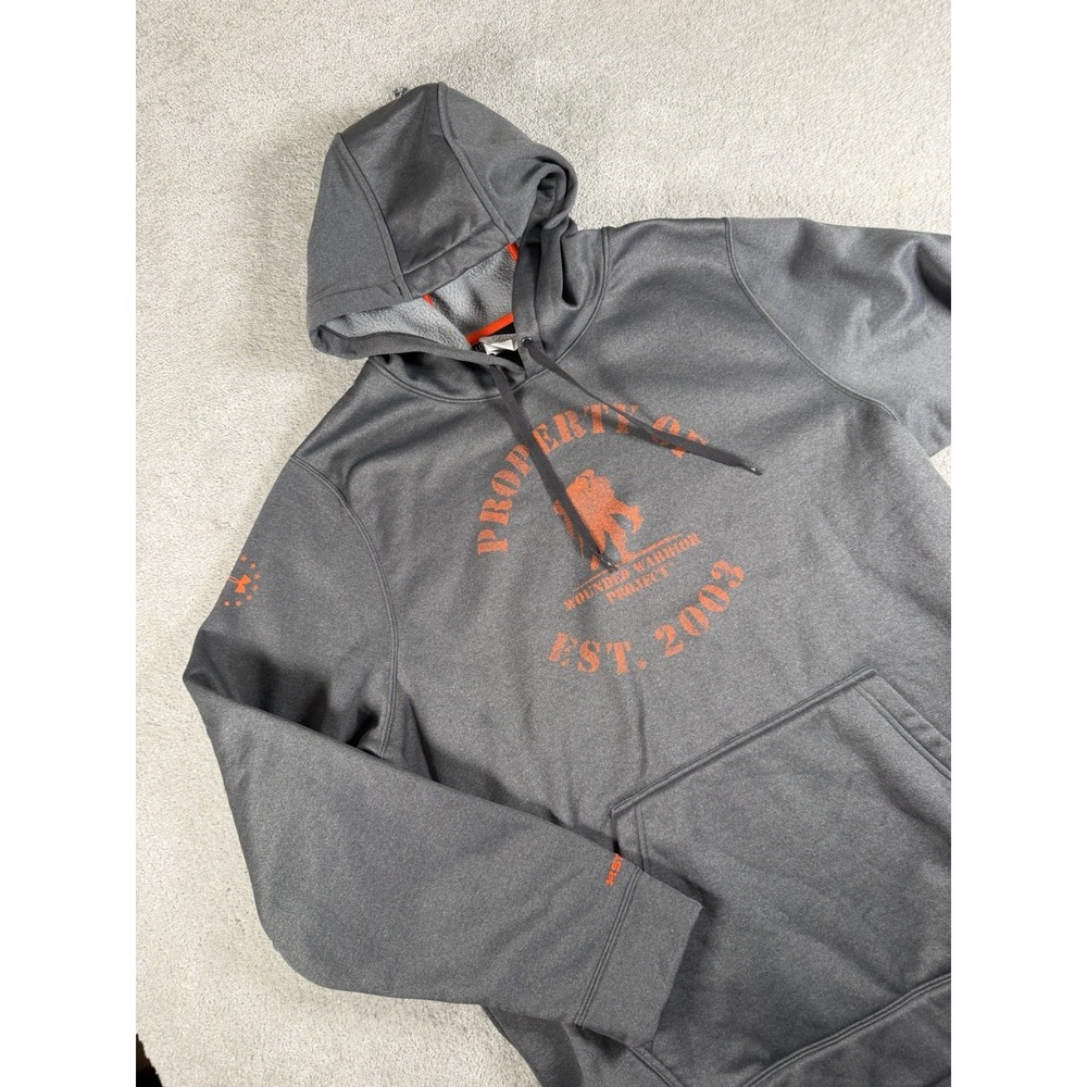 Under Armour Storm 1 Hoodie Large Loose Gray Wounded Warrior Project Sweatshirt